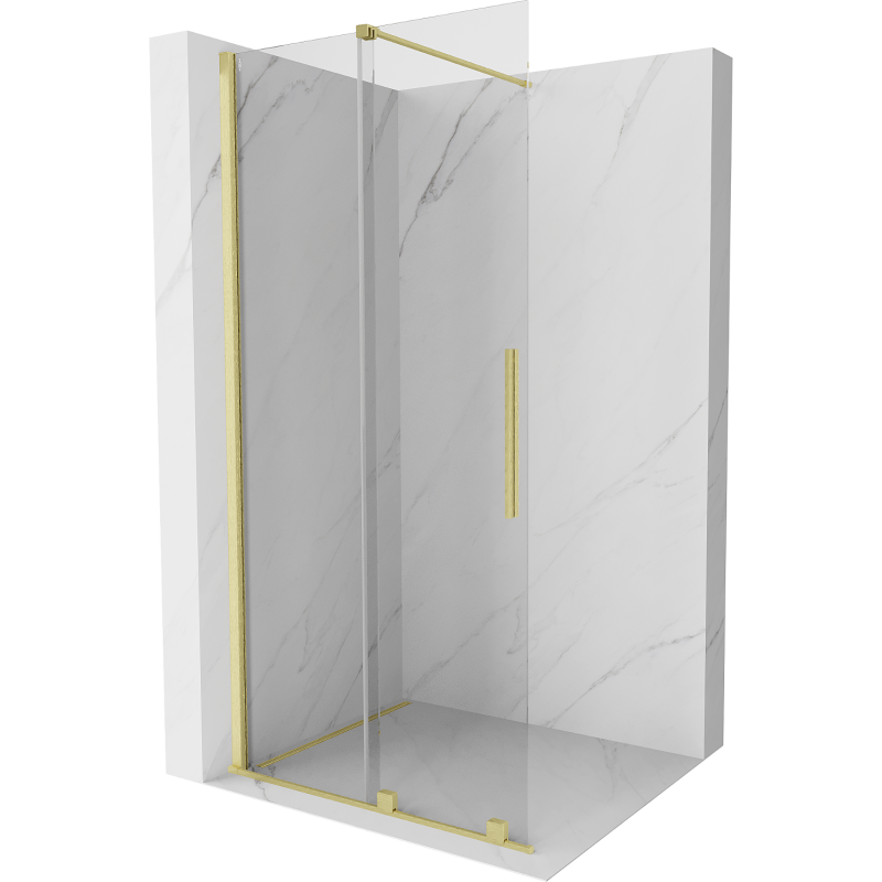 Mexen Velar perete de duș glisant Walk-in 85 x 200 cm, transparent 8 mm, finisaj auriu periat - 871-085-000-03-55