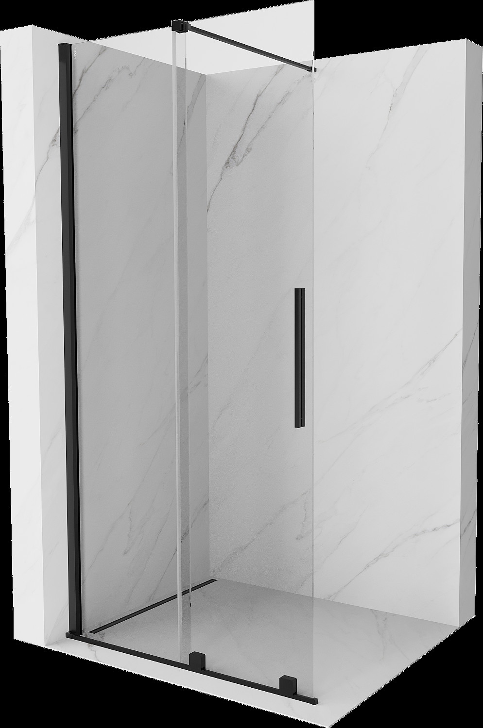 Mexen Velar perete duş cu deschidere Walk-in 110 x 200 cm, transparent 8 mm, negru - 871-110-000-03-70