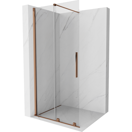 Mexen Velar perete de duș extensibil Walk-in 80 x 200 cm, transparent 8 mm, aur roz - 871-080-000-03-60