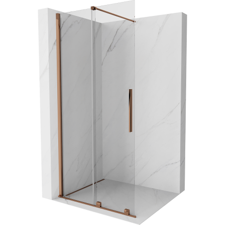 Mexen Velar perete de duș glisant Walk-in 110 x 200 cm, transparent 8 mm, aur roz - 871-110-000-03-60