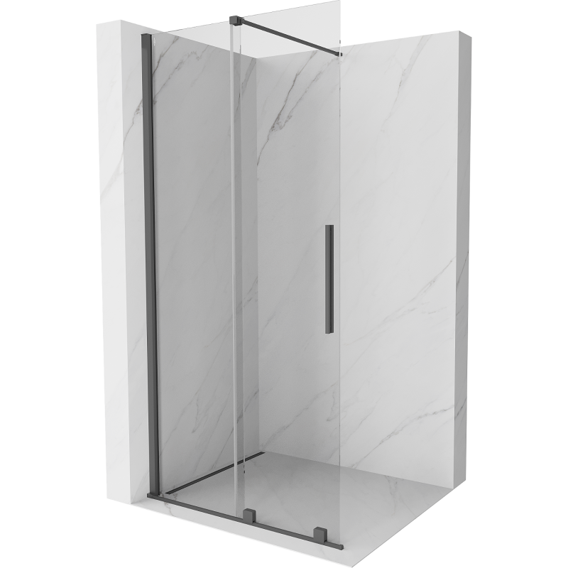 Mexen Velar perete duș extensibil Walk-in 100 x 200 cm, transparent 8 mm, gri armat - 871-100-000-03-66