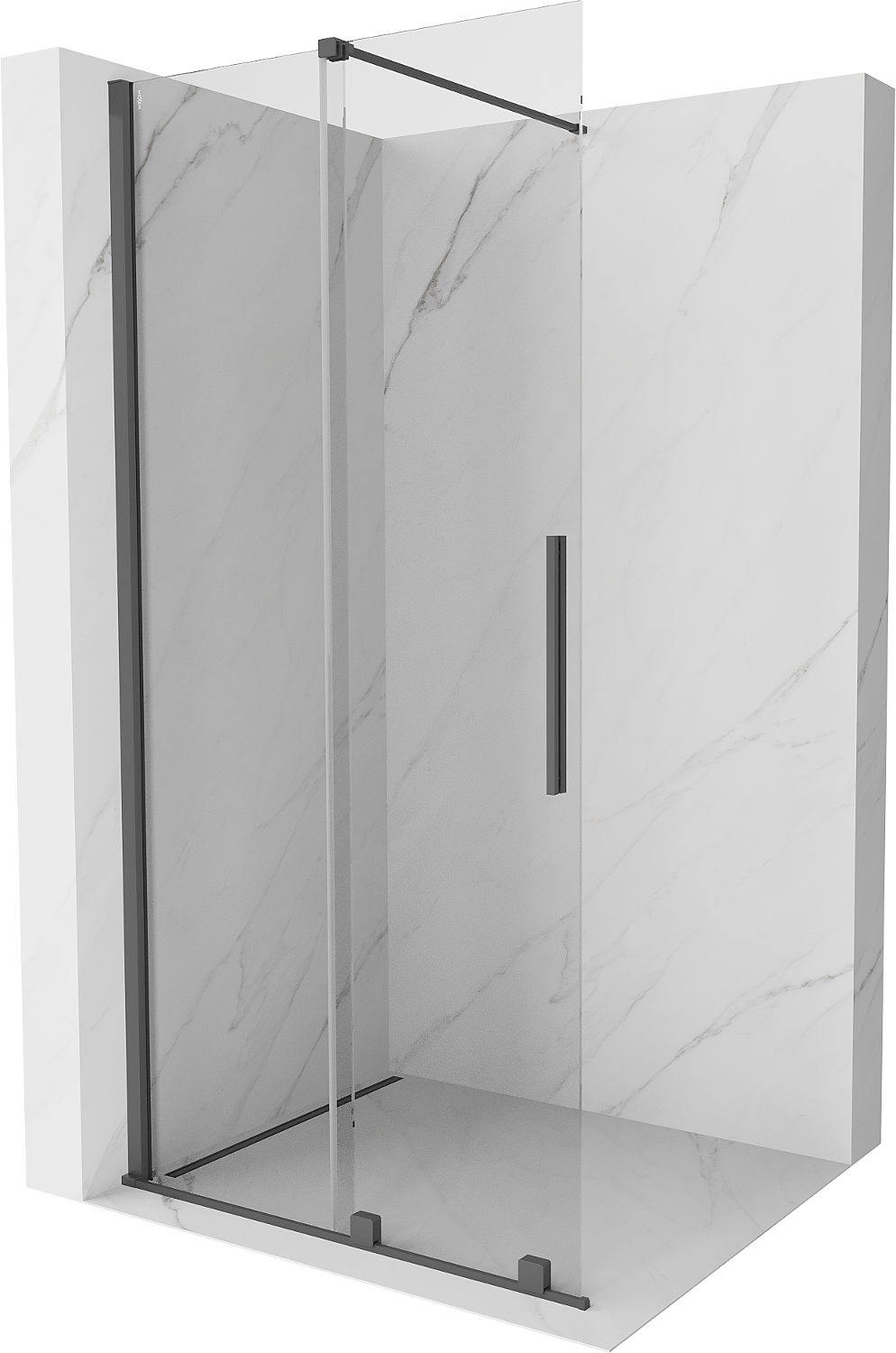 Mexen Velar perete duș extensibil Walk-in 100 x 200 cm, transparent 8 mm, gri armat - 871-100-000-03-66