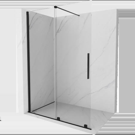 Mexen Velar panou de duș glisant Walk-in 150 x 200 cm, transparent 8 mm, negru - 871-150-000-03-70