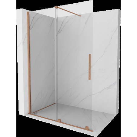 Mexen Velar perete de duș extensibil Walk-in 130 x 200 cm, sticlă transparentă 8 mm, cupru periat - 871-130-000-03-65