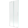 Mexen Velar paravan cadă 2-aripi culisant 85 x 150 cm, transparent, Albă - 896-085-000-01-20