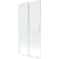 Mexen Velar paravan cadă 2-aripi culisant 90 x 150 cm, transparent, Albă - 896-090-000-01-20