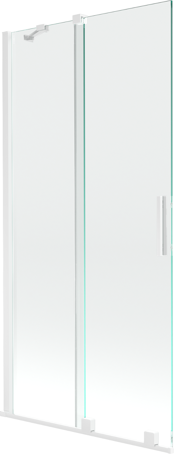 Mexen Velar paravan cadă 2-aripi culisant 90 x 150 cm, transparent, Albă - 896-090-000-01-20