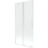 Mexen Velar paravan cadă 2-aripi culisant 95 x 150 cm, transparent, Albă - 896-095-000-01-20