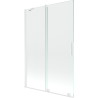 Mexen Velar paravan cadă 2-aripi culisant 120 x 150 cm, transparent, Albă - 896-120-000-01-20