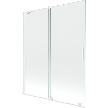 Mexen Velar paravan cadă 2-aripi culisant 140 x 150 cm, transparent, Albă - 896-140-000-01-20