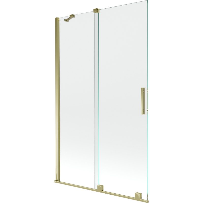 Mexen Velar paravan cadă 2-aripi culisant 110 x 150 cm, transparent, Auriu - 896-110-000-01-50