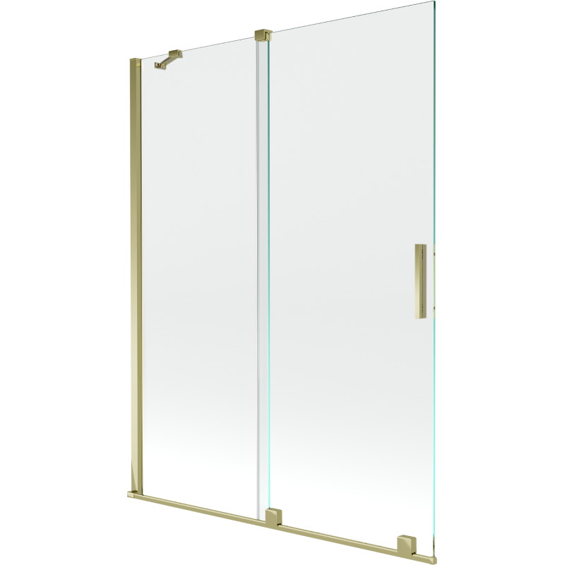 Mexen Velar paravan cadă 2-aripi culisant 130 x 150 cm, transparent, Auriu - 896-130-000-01-50