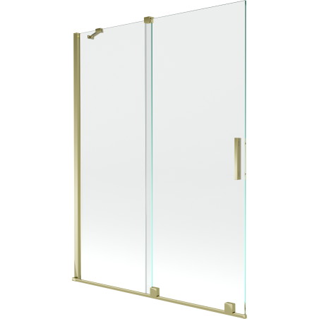 Mexen Velar paravan cadă 2-aripi culisant 130 x 150 cm, transparent, Auriu - 896-130-000-01-50