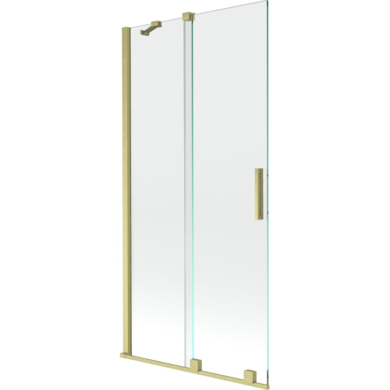 Mexen Velar paravan cadă 2-aripi culisant 90 x 150 cm, transparent, auriu cu aspect periat - 896-090-000-01-55