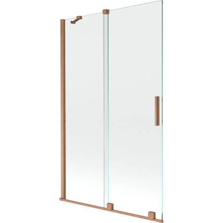 Mexen Velar paravan cadă 2-aripi culisant 110 x 150 cm, transparent, Cupru cu aspect periat - 896-110-000-01-65