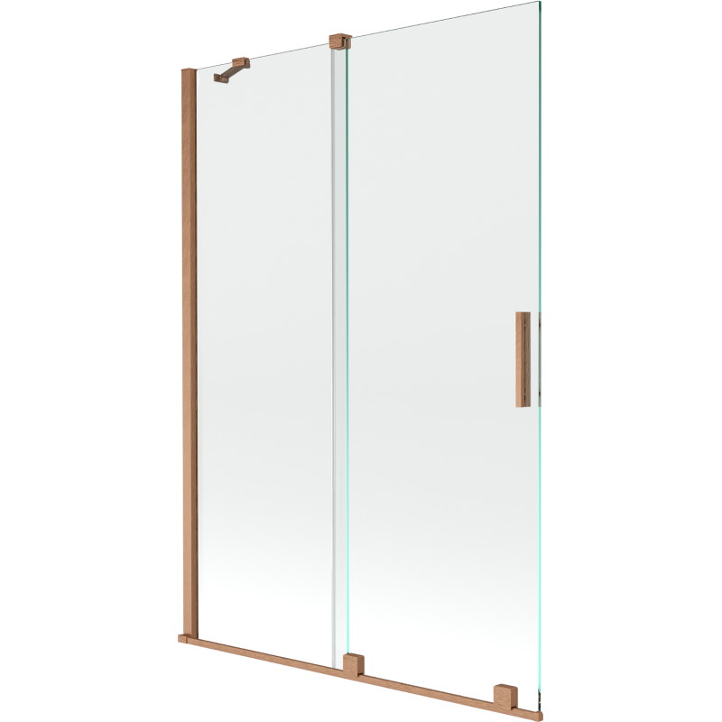 Mexen Velar paravan cadă 2-aripi culisant 120 x 150 cm, transparent, Cupru cu aspect periat - 896-120-000-01-65