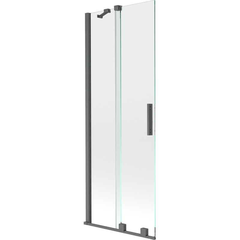 Mexen Velar paravan cadă 2-aripi culisant 70 x 150 cm, transparent, gun gray cu aspect periat - 896-070-000-01-66