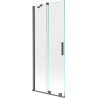 Mexen Velar paravan cadă 2-aripi culisant 80 x 150 cm, transparent, gun gray cu aspect periat - 896-080-000-01-66