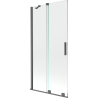 Mexen Velar paravan cadă 2-aripi culisant 95 x 150 cm, transparent, gun gray cu aspect periat - 896-095-000-01-66