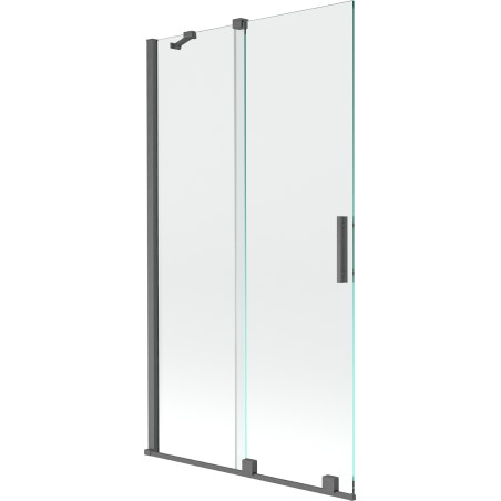 Mexen Velar paravan cadă 2-aripi culisant 100 x 150 cm, transparent, gun gray cu aspect periat - 896-100-000-01-66