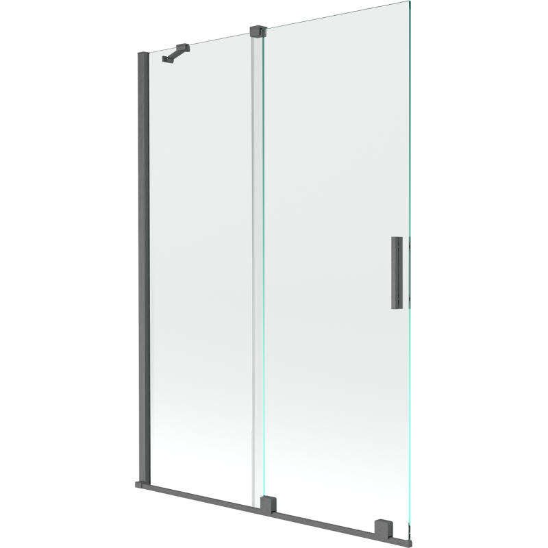 Mexen Velar paravan cadă 2-aripi culisant 120 x 150 cm, transparent, gun gray cu aspect periat - 896-120-000-01-66