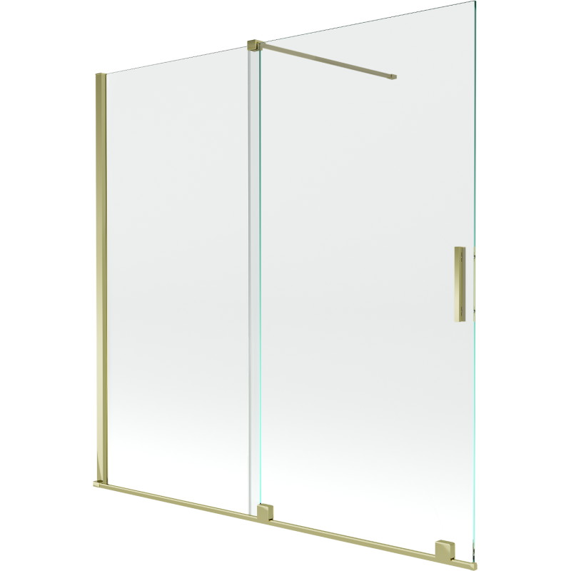 Mexen Velar paravan cadă 2-aripi culisant 160 x 150 cm, transparent, Auriu - 896-160-000-01-50