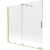 Mexen Velar paravan cadă 2-aripi culisant 160 x 150 cm, transparent, auriu cu aspect periat - 896-160-000-01-55