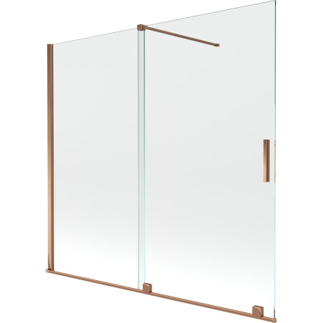 Mexen Velar paravan cadă 2-aripi culisant 170 x 150 cm, transparent, Roz-auriu - 896-170-000-01-60