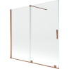 Mexen Velar paravan cadă 2-aripi culisant 170 x 150 cm, transparent, Roz-auriu - 896-170-000-01-60