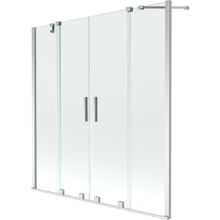 Mexen Velar Duo paravan cadă 2-aripi culisant 150 x 150 cm, transparent, Crom - 896-150-000-02-01