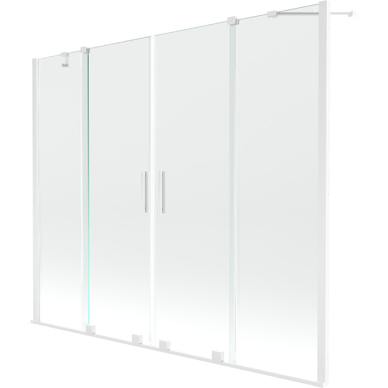 Mexen Velar Duo paravan cadă 2-aripi culisant 170 x 150 cm, transparent, Albă - 896-170-000-02-20