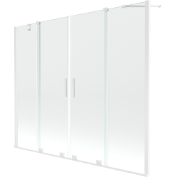 Mexen Velar Duo paravan cadă 2-aripi culisant 180 x 150 cm, transparent, Albă - 896-180-000-02-20