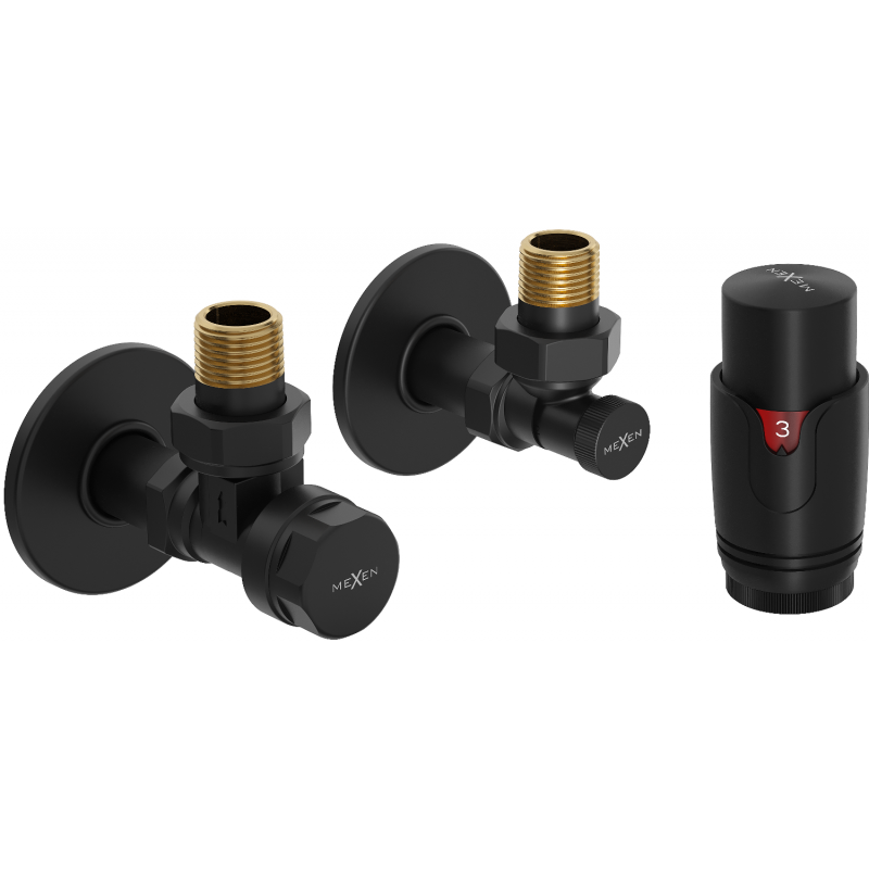 Mexen G00 set termostatic colțar cu mascare R, negru - W901-900-904-70