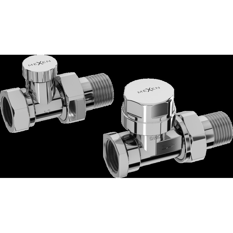 Mexen valve radiatoare drepte, crom - W902-000-01