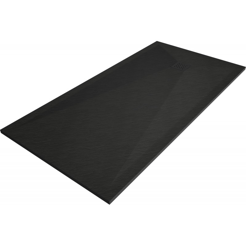 Mexen Stone+ cadă din compozit dreptunghiular 200 x 80 cm, negru, capac negru - 44708020-B