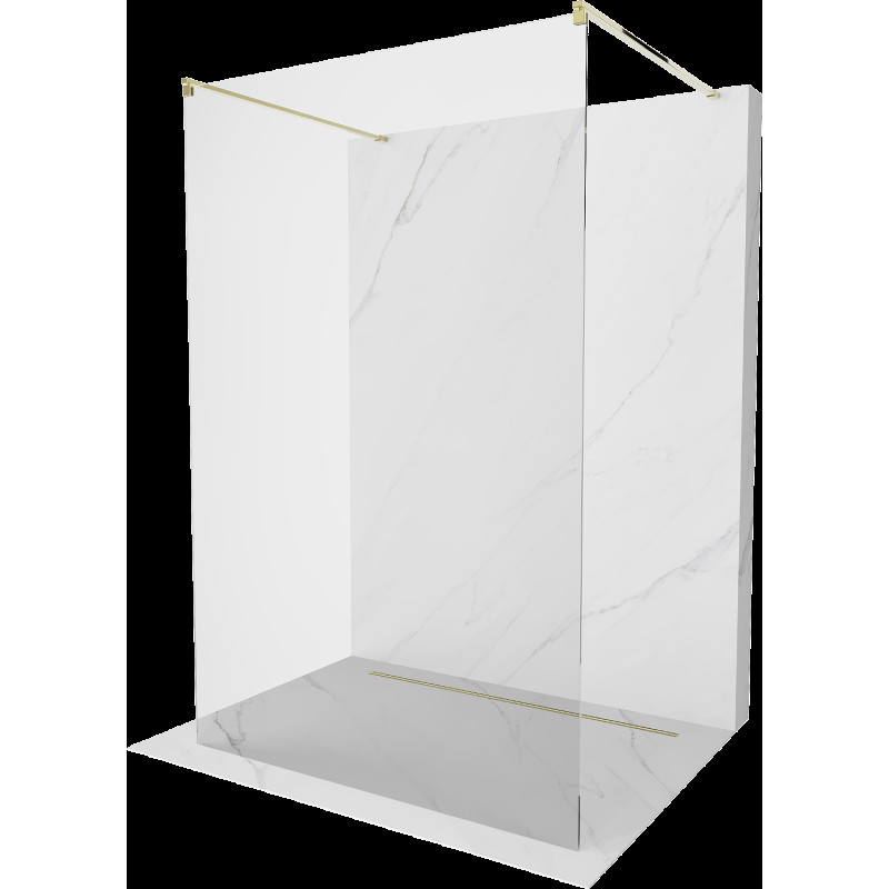 Mexen Kioto perete de dus freestanding 145 x 200 cm, transparent 8 mm, aurie - 800-145-002-50-00