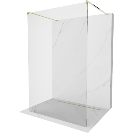 Mexen Kioto perete de dus freestanding 145 x 200 cm, transparent 8 mm, aurie - 800-145-002-50-00