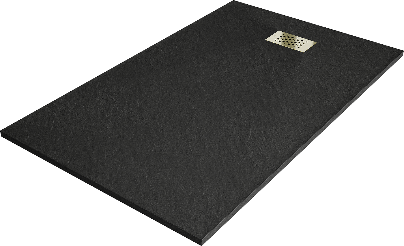 Mexen Hugo duș prost rectangular SMC 150 x 80 cm, negru, capac auriu - 42708015-G