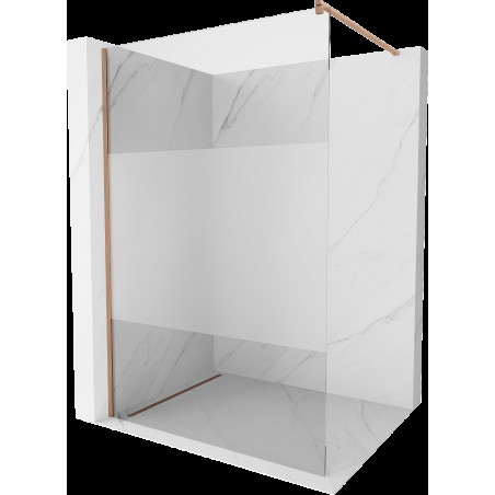 Mexen Kioto perete de dus Walk-in 130 x 200 cm, transparent/mat 8 mm, cupru periat - 800-130-101-65-35