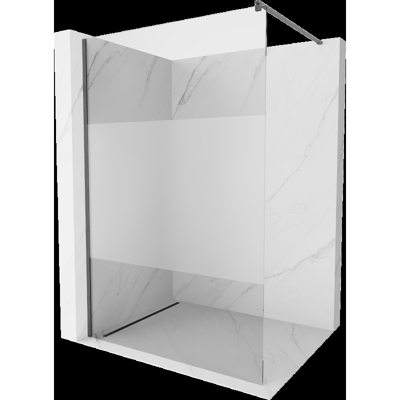 Mexen Kioto perete walk-in 120 x 200 cm, transparent/cristal mat 8 mm, gri pistol periat - 800-120-101-66-35