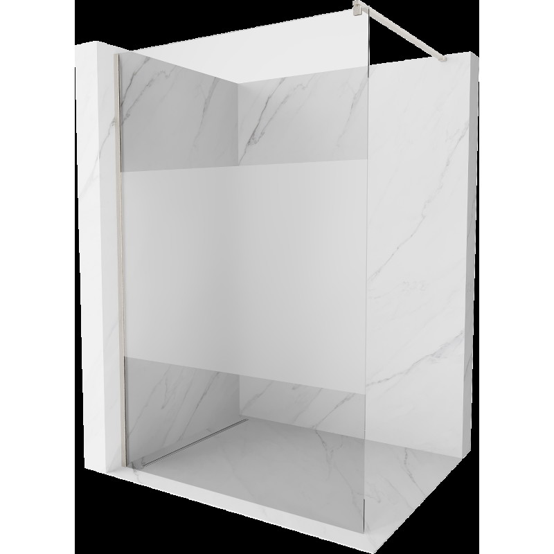 Mexen Kioto perete dus Walk-in 130 x 200 cm, transparent/mat 8 mm, nichel periat - 800-130-101-97-35