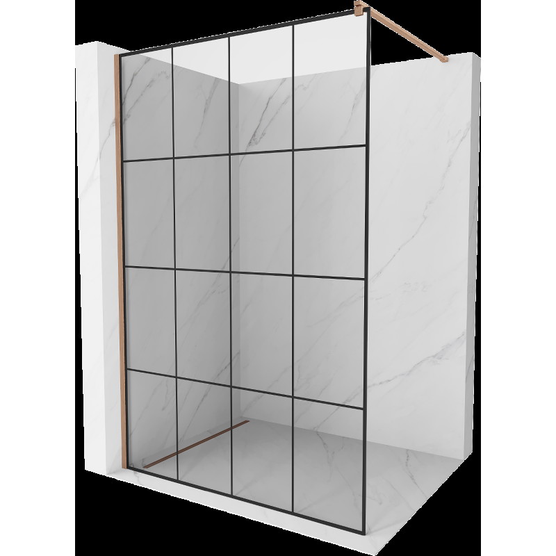 Mexen Kioto perete de duș Walk-in 130 x 200 cm, model negru 8 mm, bronz periat - 800-130-101-65-77