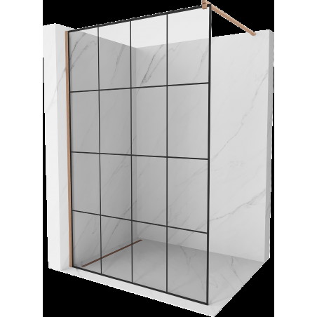 Mexen Kioto perete de duș Walk-in 160 x 200 cm, model negru 8 mm, cupru periat - 800-160-101-65-77