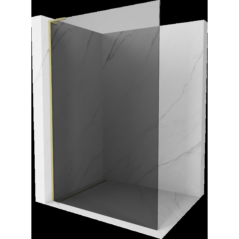 Mexen Kioto L perete duș Walk-in 90 x 200 cm, grafit, aur periat - 800-090-103-55-40