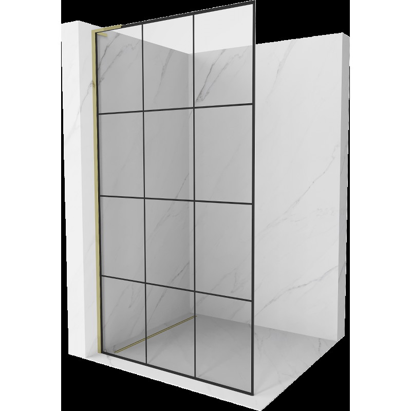 Mexen Kioto L perete de duș Walk-in 120 x 200 cm, model negru, aurie - 800-120-103-50-77