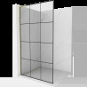 Mexen Kioto L perete duș Walk-in 100 x 200 cm, model negru, finisaj auriu periat - 800-100-103-55-77