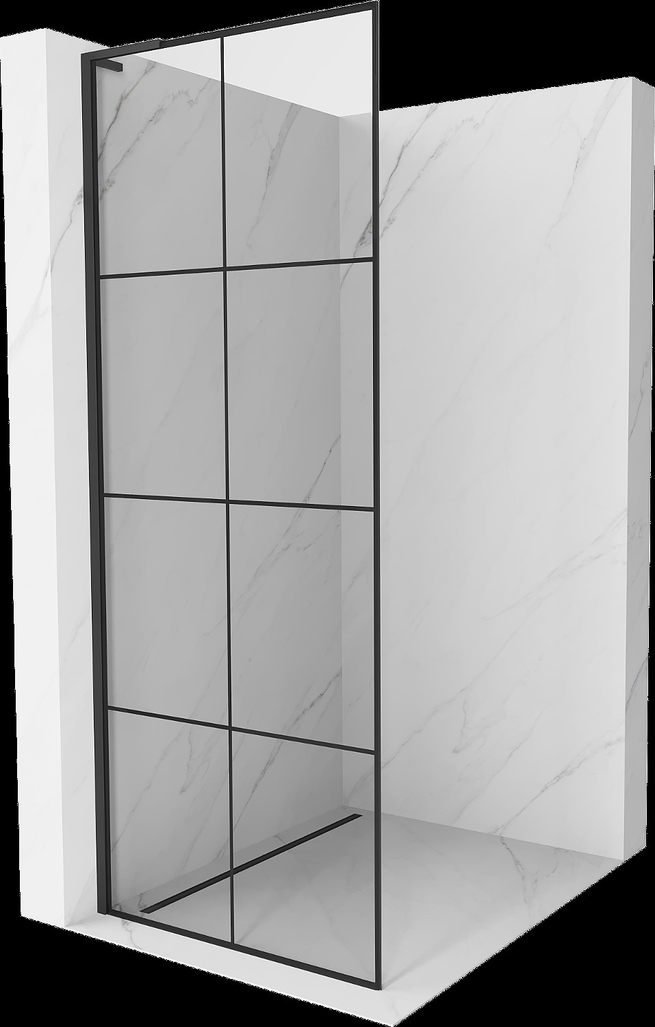 Mexen Kioto L perete de duș Walk-in 80 x 200 cm, model negru, negru - 800-080-103-70-77