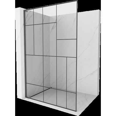 Mexen Kioto L perete de duș Walk-in 70 x 200 cm, model negru, finisaj gri gun metal - 800-070-103-66-78