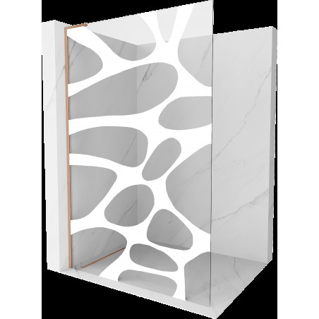 Mexen Kioto L perete de duş Walk-in 100 x 200 cm, model alb, cu bronz periat - 800-100-103-65-85