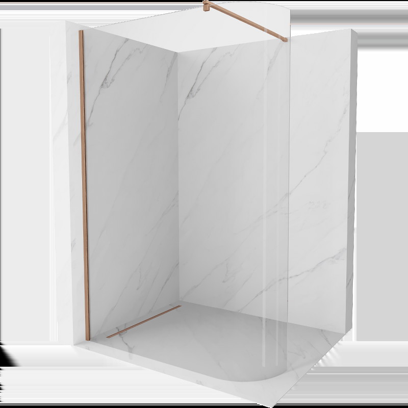 Mexen Kioto perete dus rotund Walk-in 80 x 200 cm, transparent 8 mm, cupru periat - 800-080-101-65-06